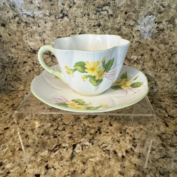 Shelley Primrose Dainty Shape Flat Cup and Saucer Set - Picture 1 of 3